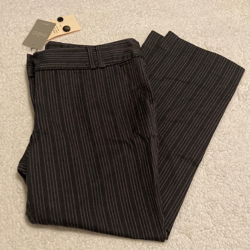 NWT Anthropologie gray striped ankle/cropped pants Size 14